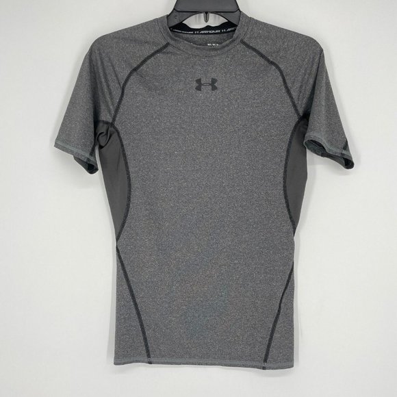 Under Armour Other - Under Armour T-Shirt Men’s Sz M Heat-Gear Slim Fit Raglan Short Sleeve Knit Gray